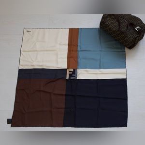 Fendi Colorblock Silk Scarf